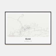 Ojai Map Landscape Poster