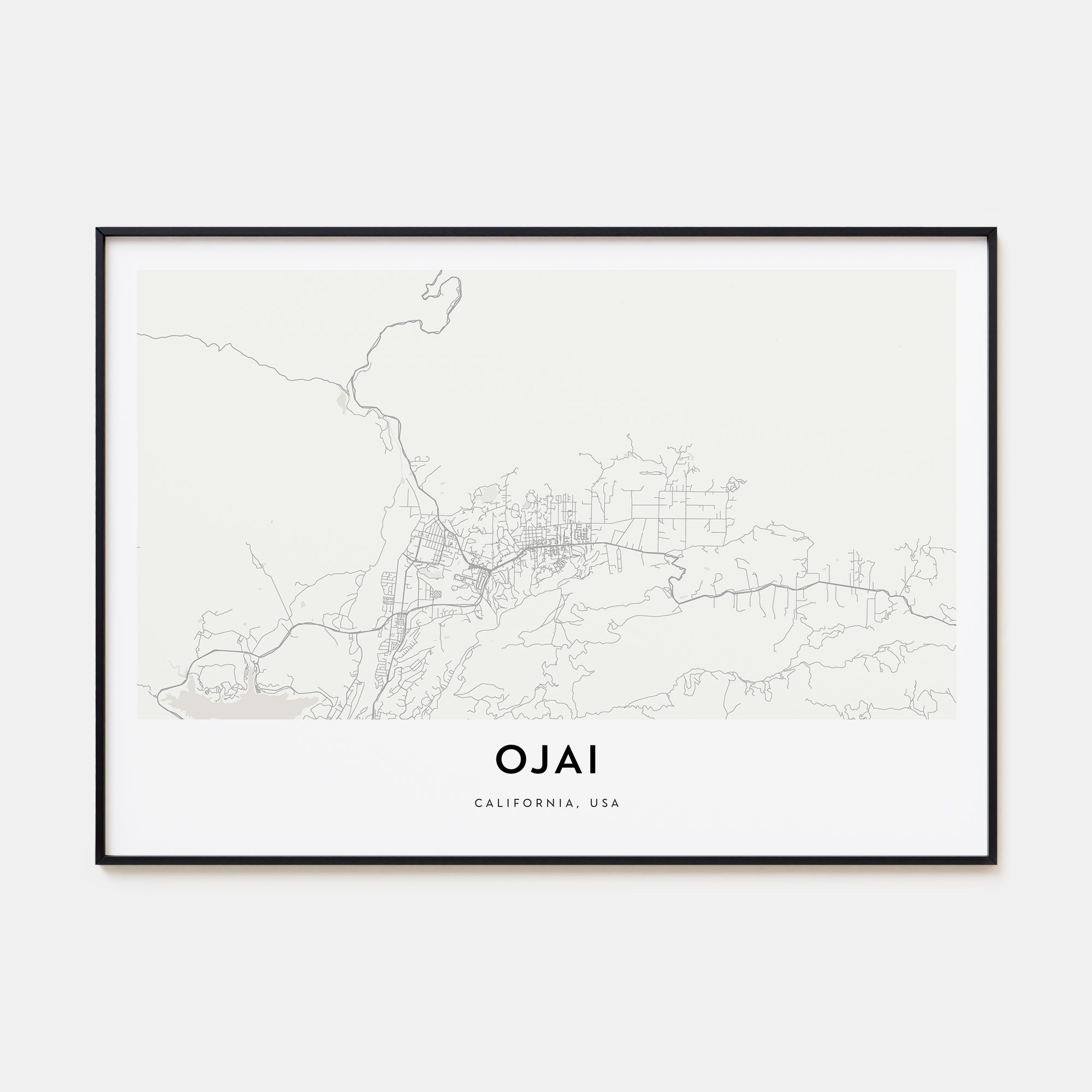 Ojai Map Landscape Poster