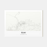 Ojai Map Landscape Poster