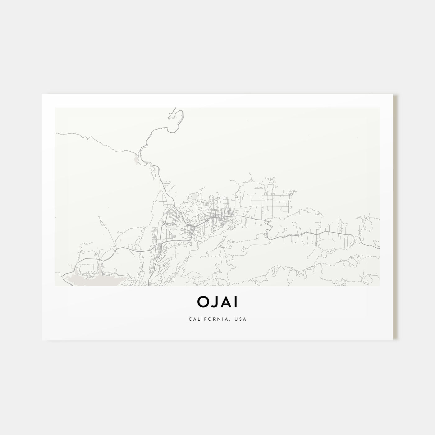 Ojai Map Landscape Poster