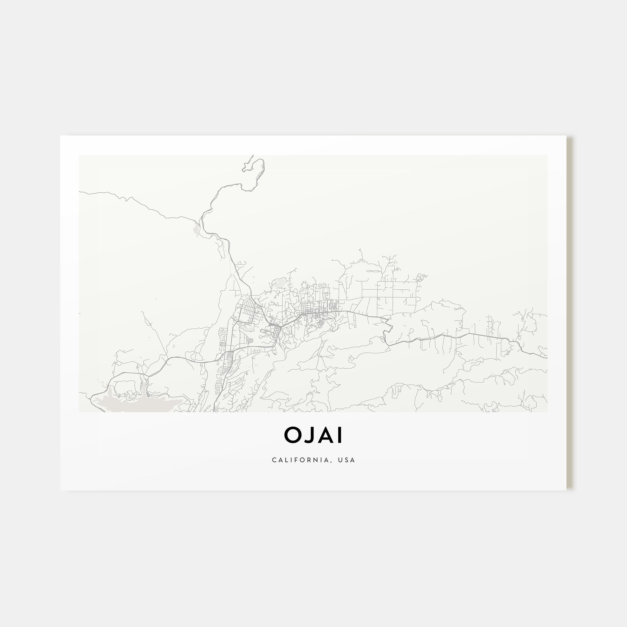 Ojai Map Landscape Poster