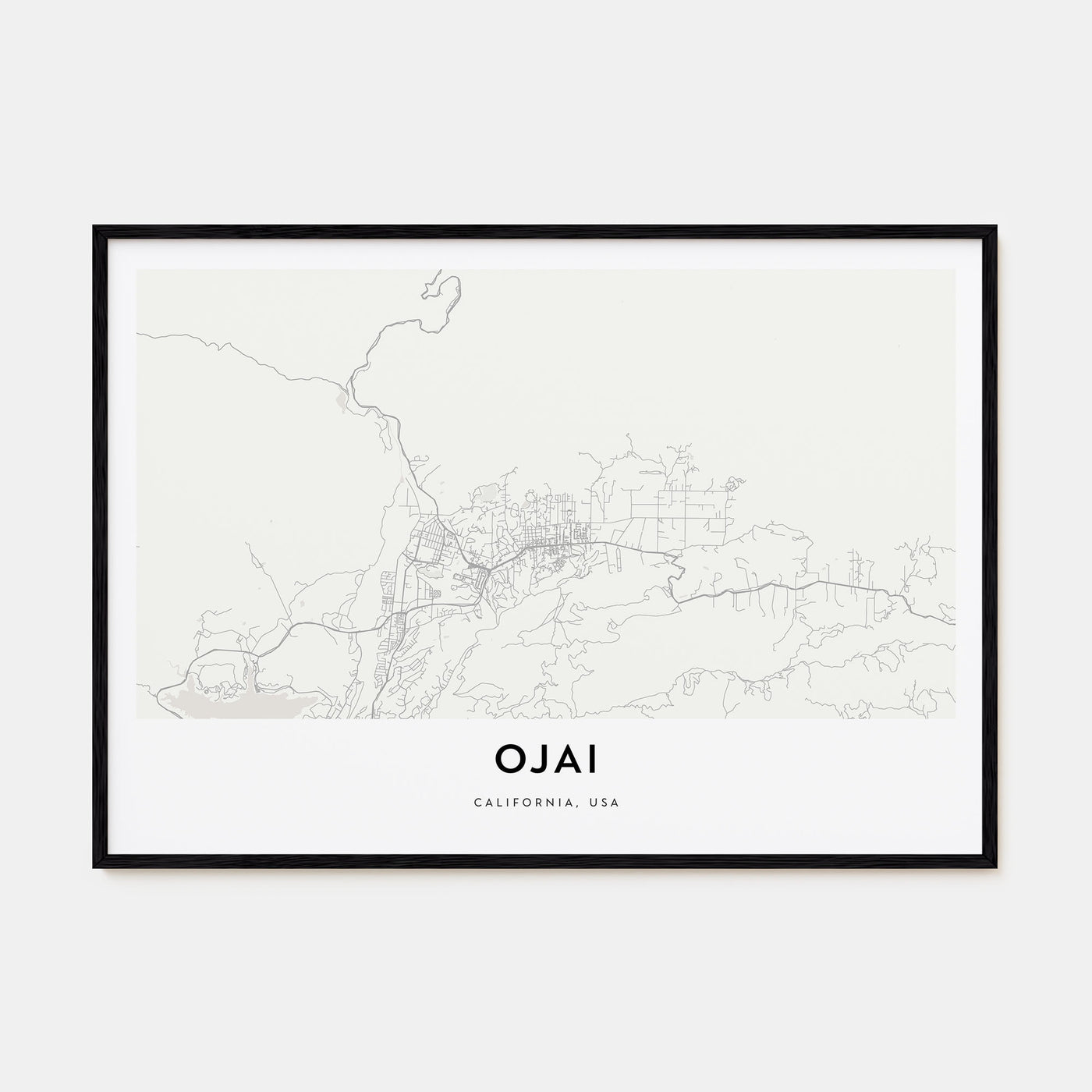 Ojai Map Landscape Poster
