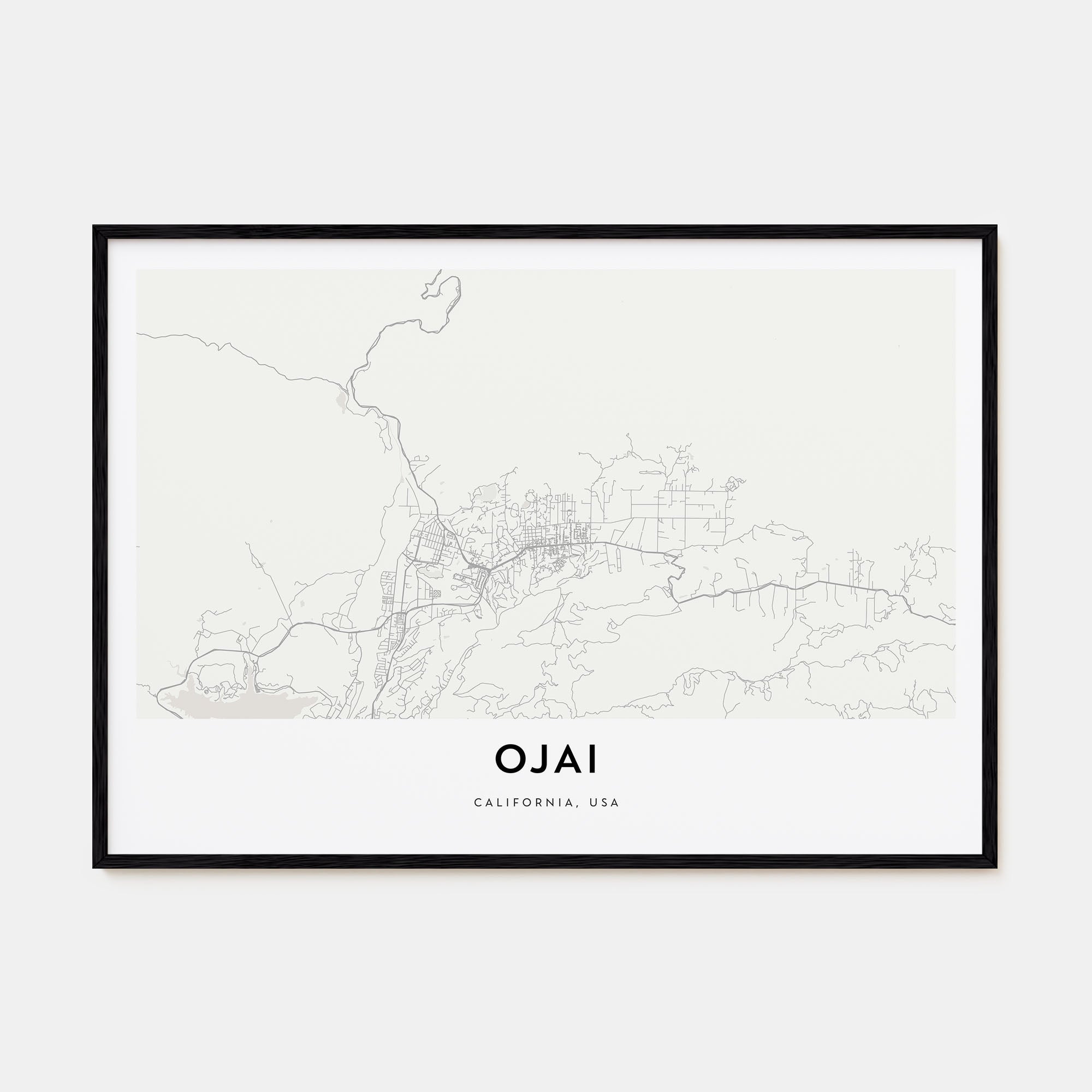 Ojai Map Landscape Poster