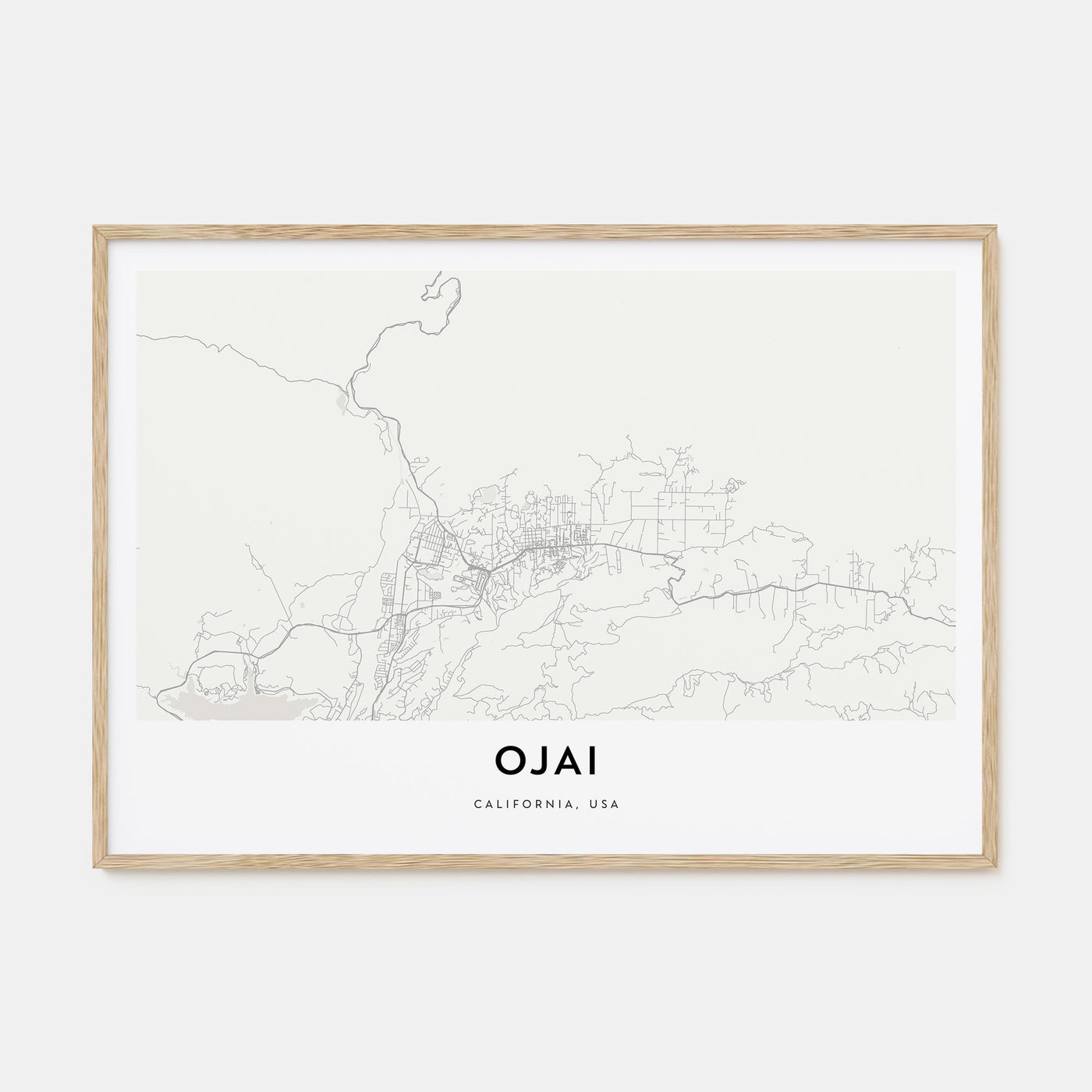 Ojai Map Landscape Poster
