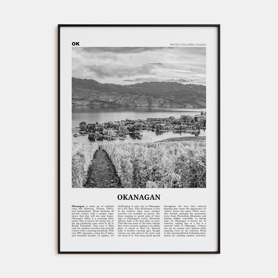 Okanagan Travel B&W Poster