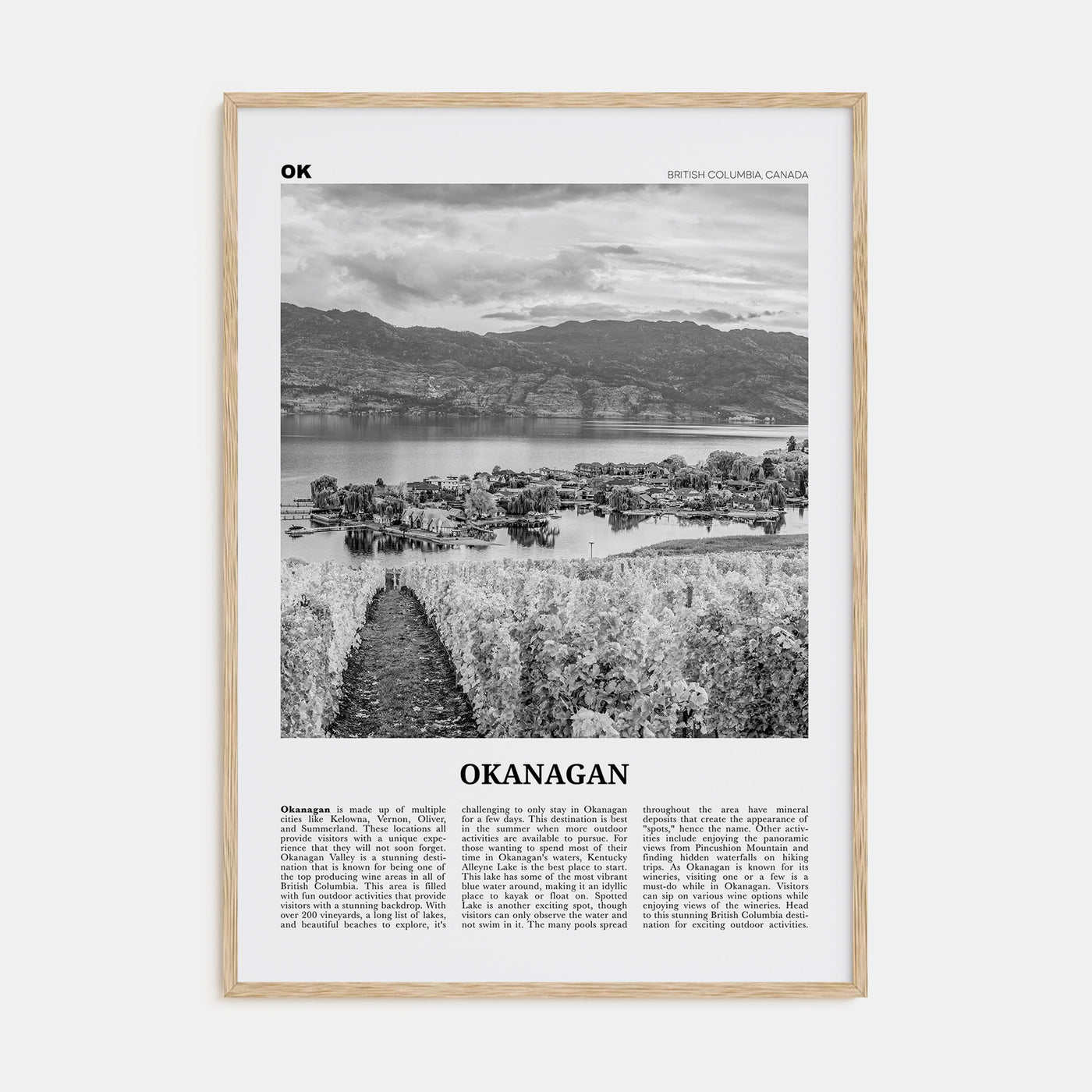 Okanagan Travel B&W Poster