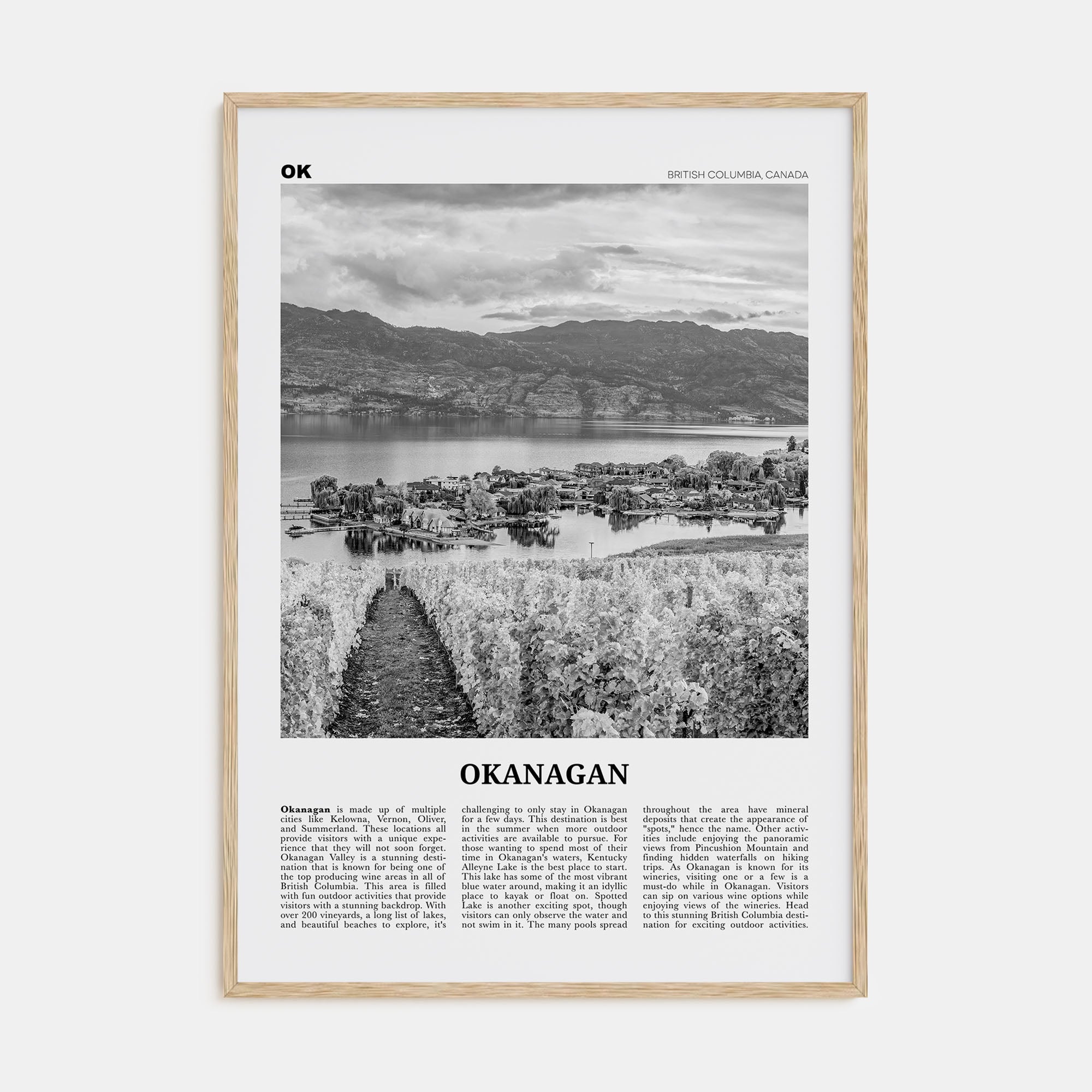 Okanagan Travel B&W Poster