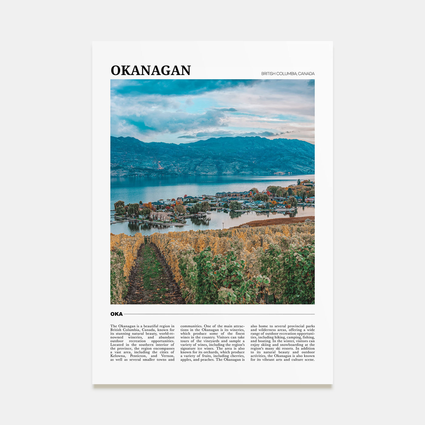 Okanagan Travel Color Poster