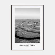 Okavango Delta Portrait B&W Poster