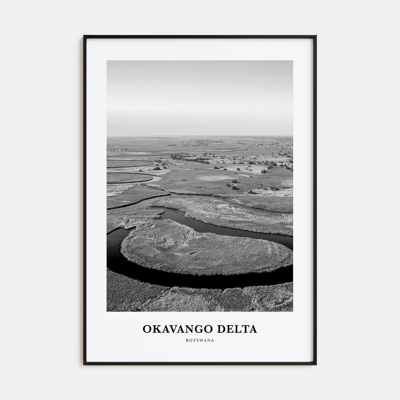 Okavango Delta Portrait B&W Poster