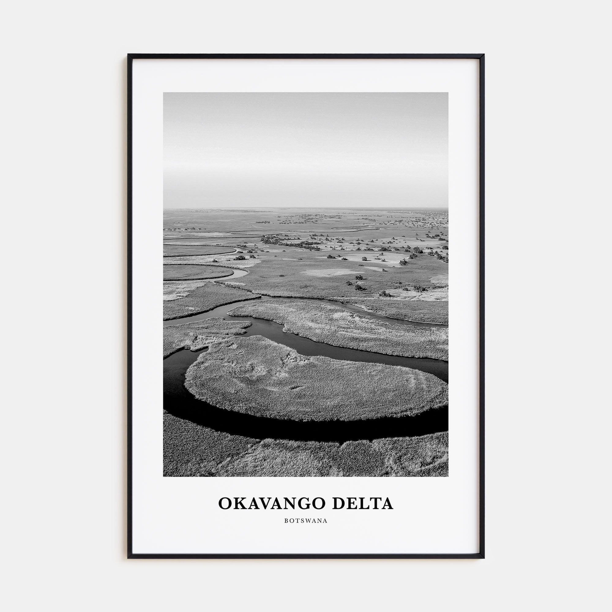 Okavango Delta Portrait B&W Poster
