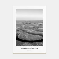 Okavango Delta Portrait B&W Poster