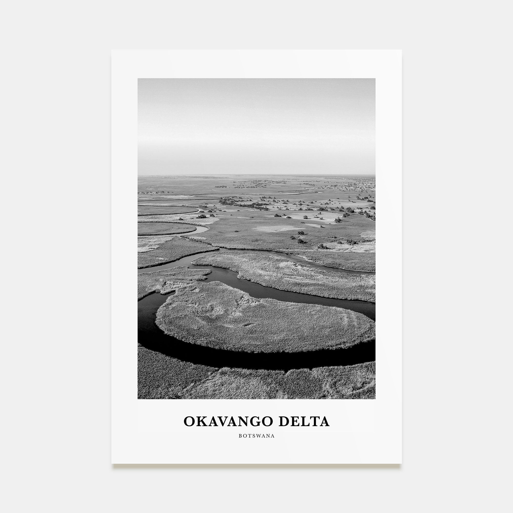 Okavango Delta Portrait B&W Poster