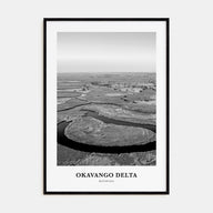 Okavango Delta Portrait B&W Poster