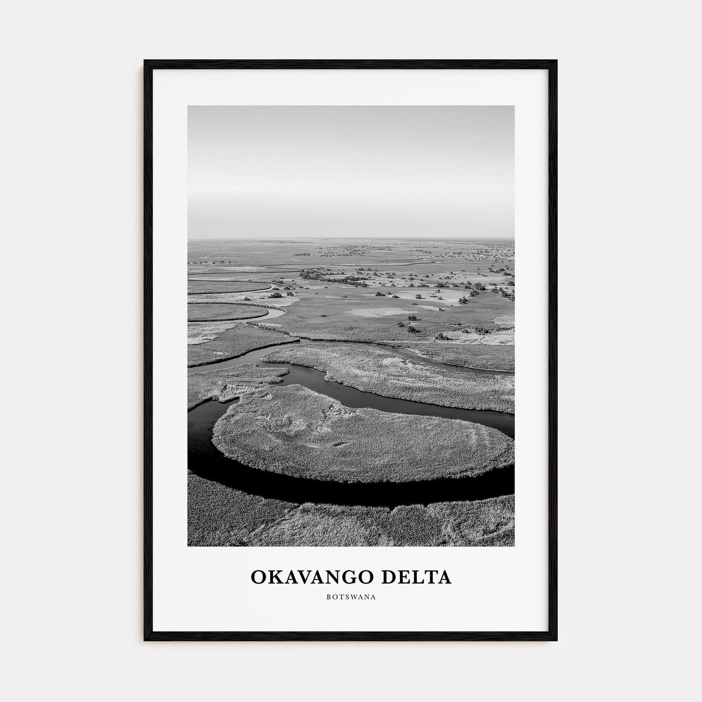 Okavango Delta Portrait B&W Poster