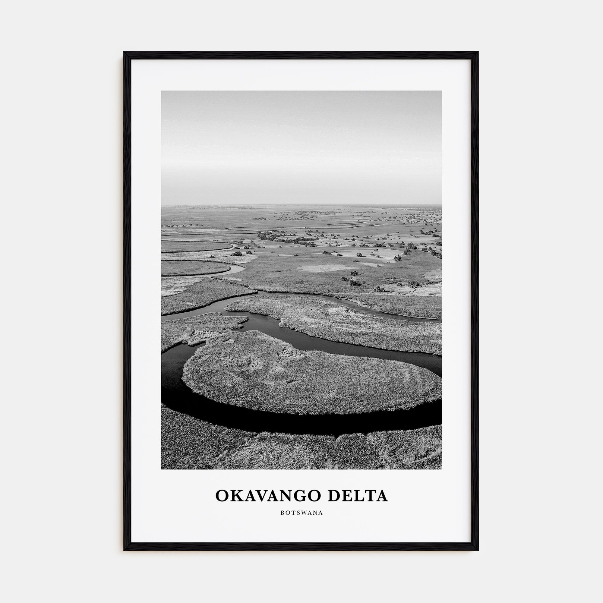 Okavango Delta Portrait B&W Poster