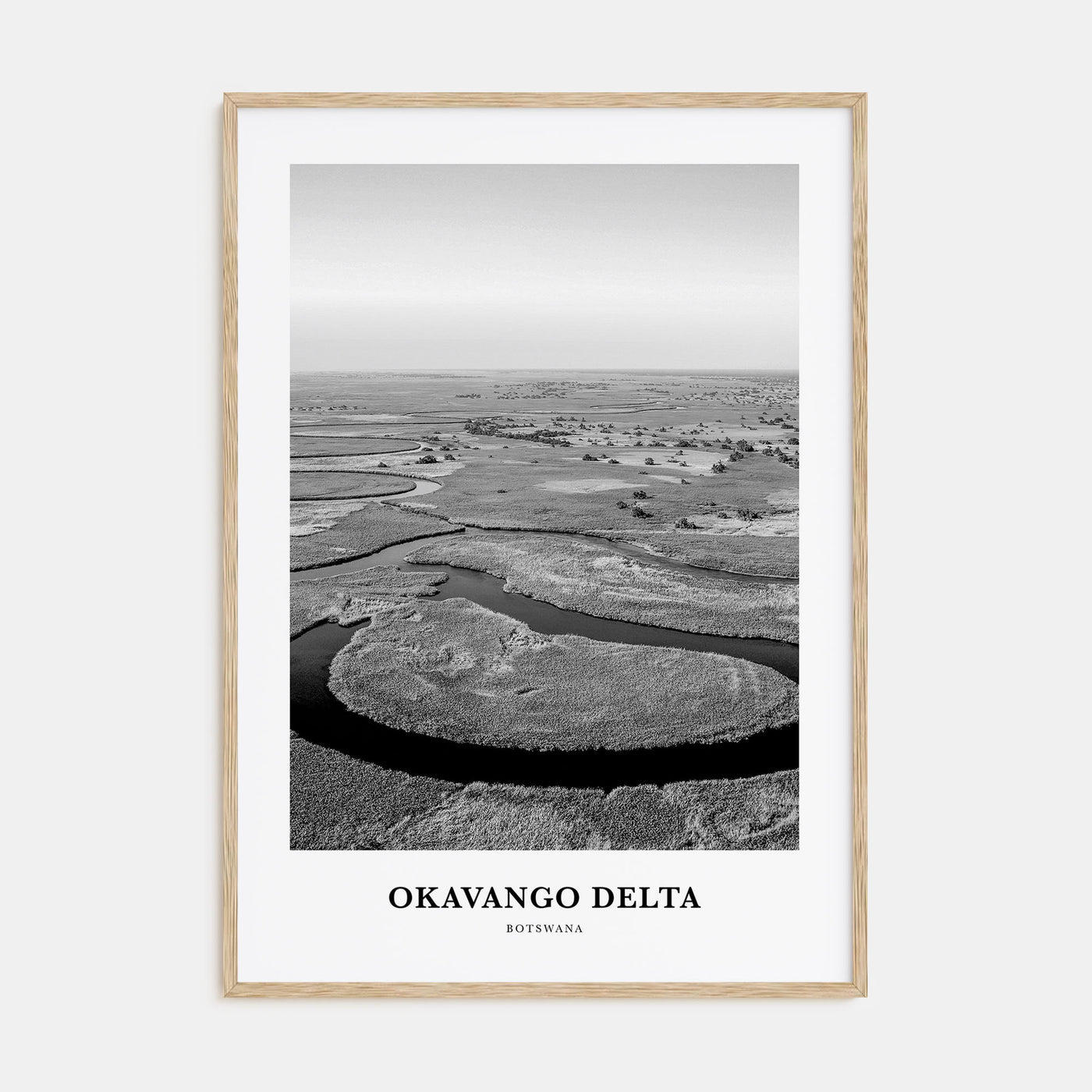 Okavango Delta Portrait B&W Poster