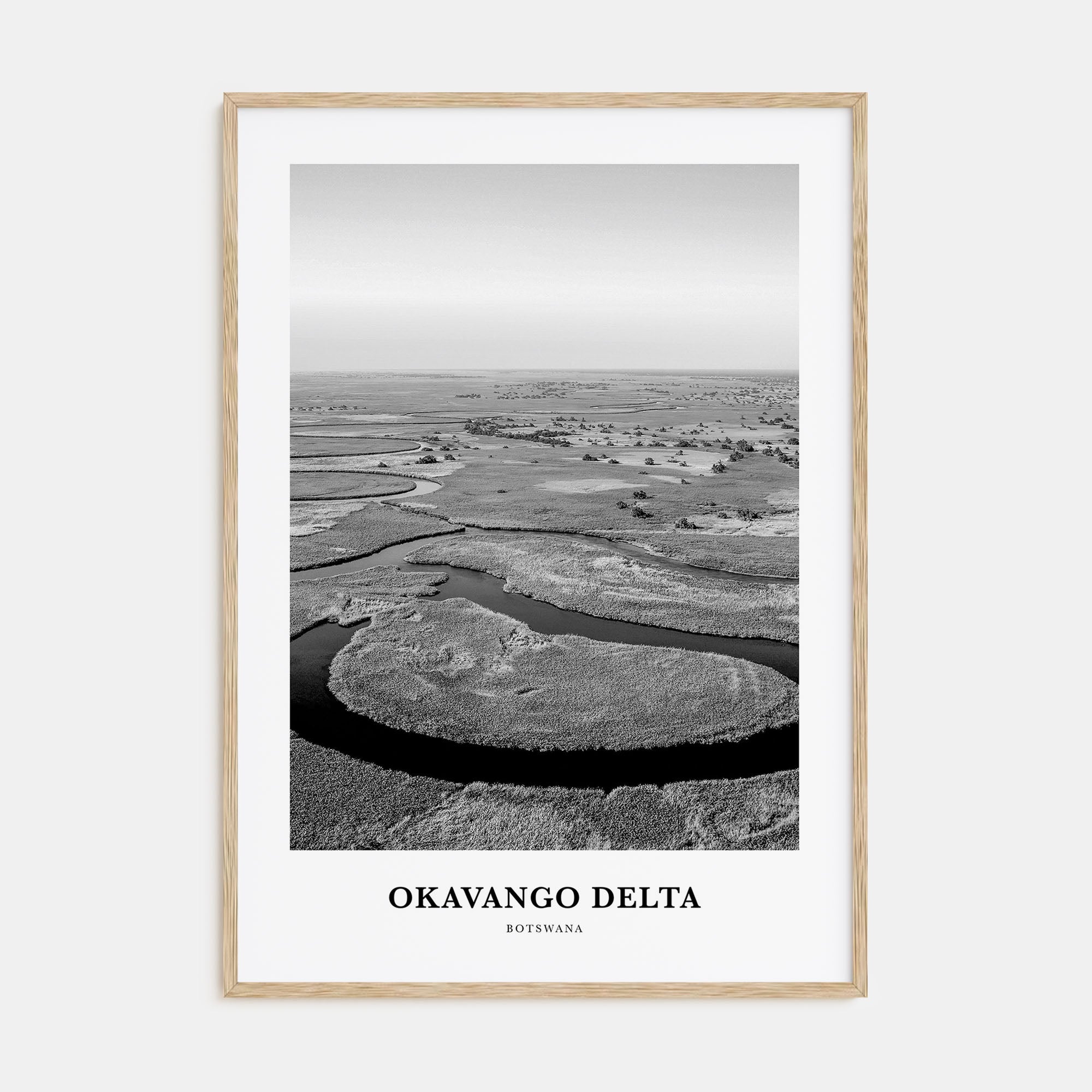 Okavango Delta Portrait B&W Poster
