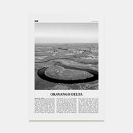 Okavango Delta Travel B&W Poster