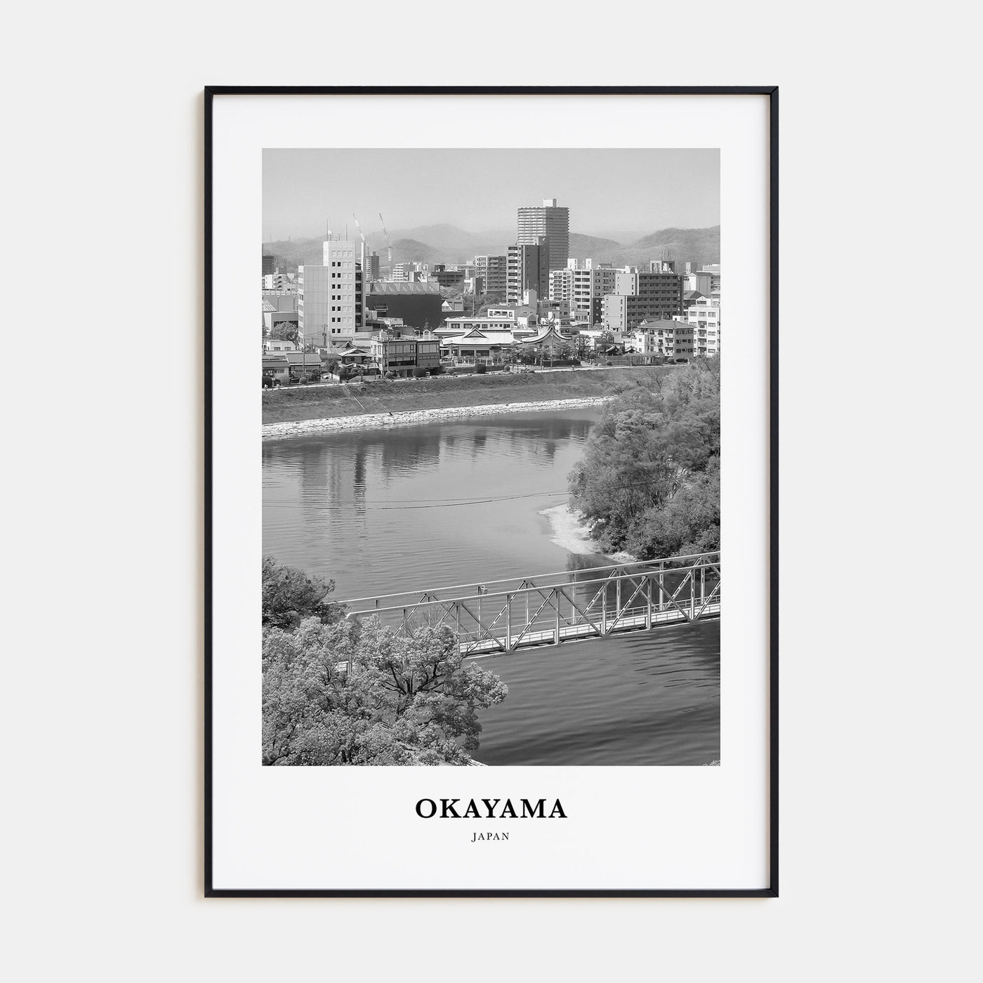 Okayama Portrait B&W Poster