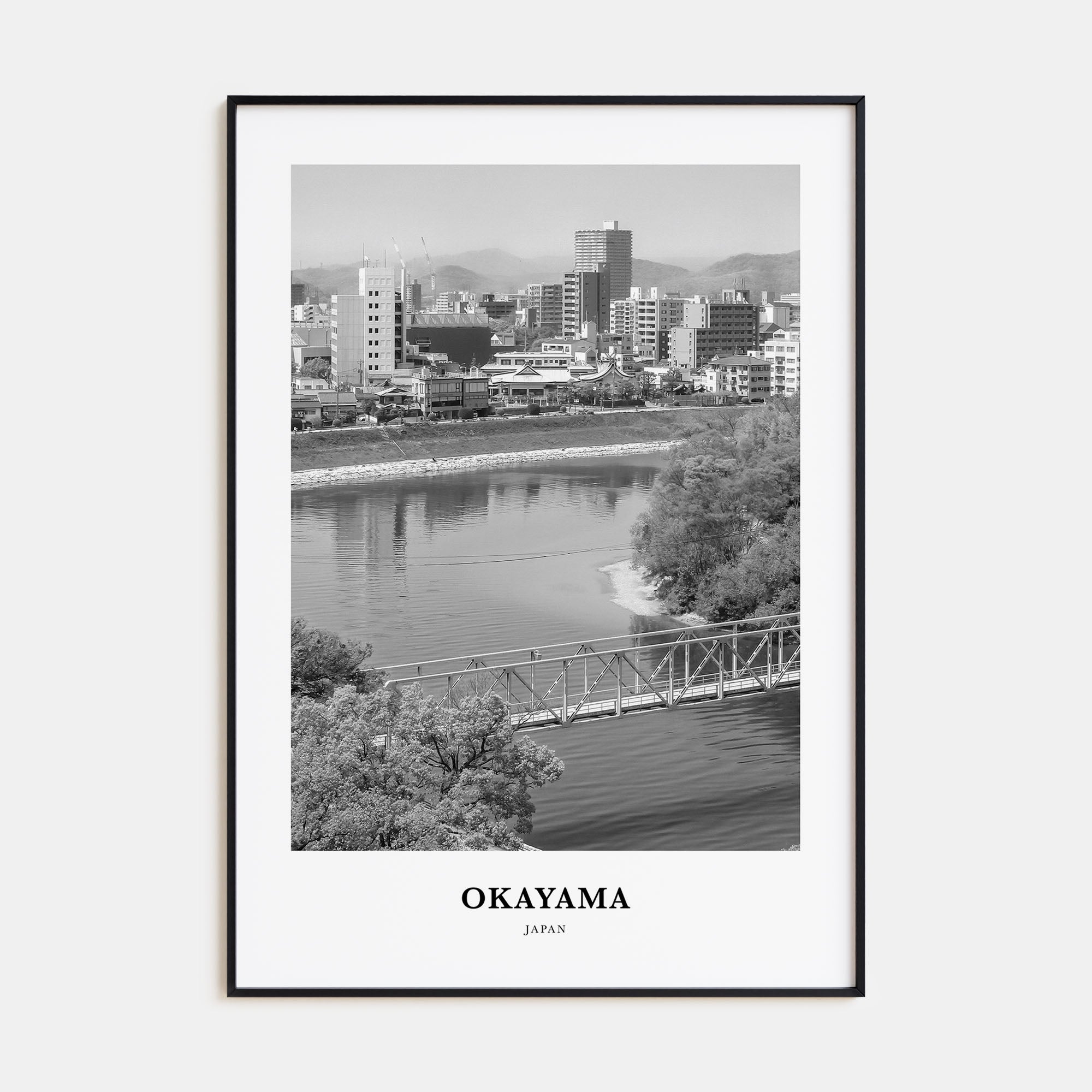 Okayama Portrait B&W Poster