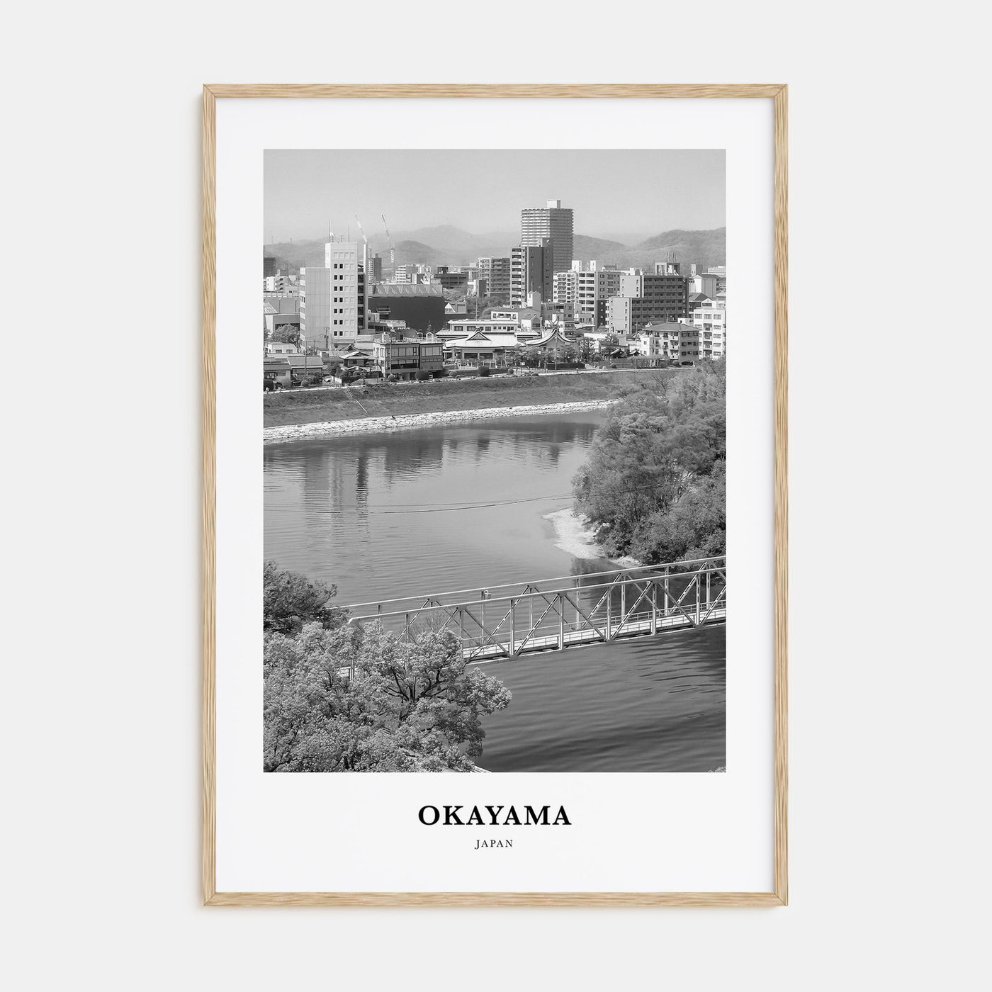 Okayama Portrait B&W Poster
