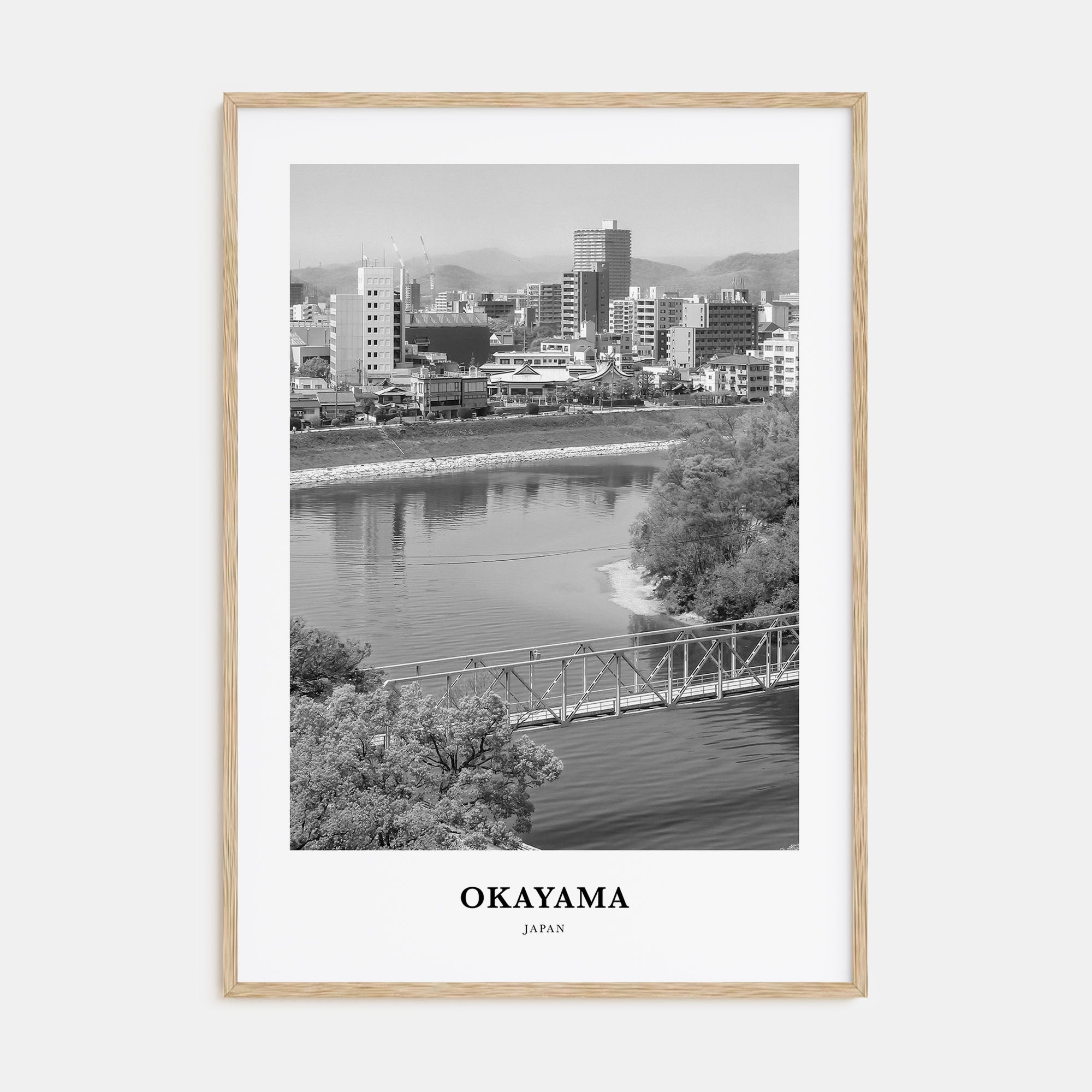 Okayama Portrait B&W Poster