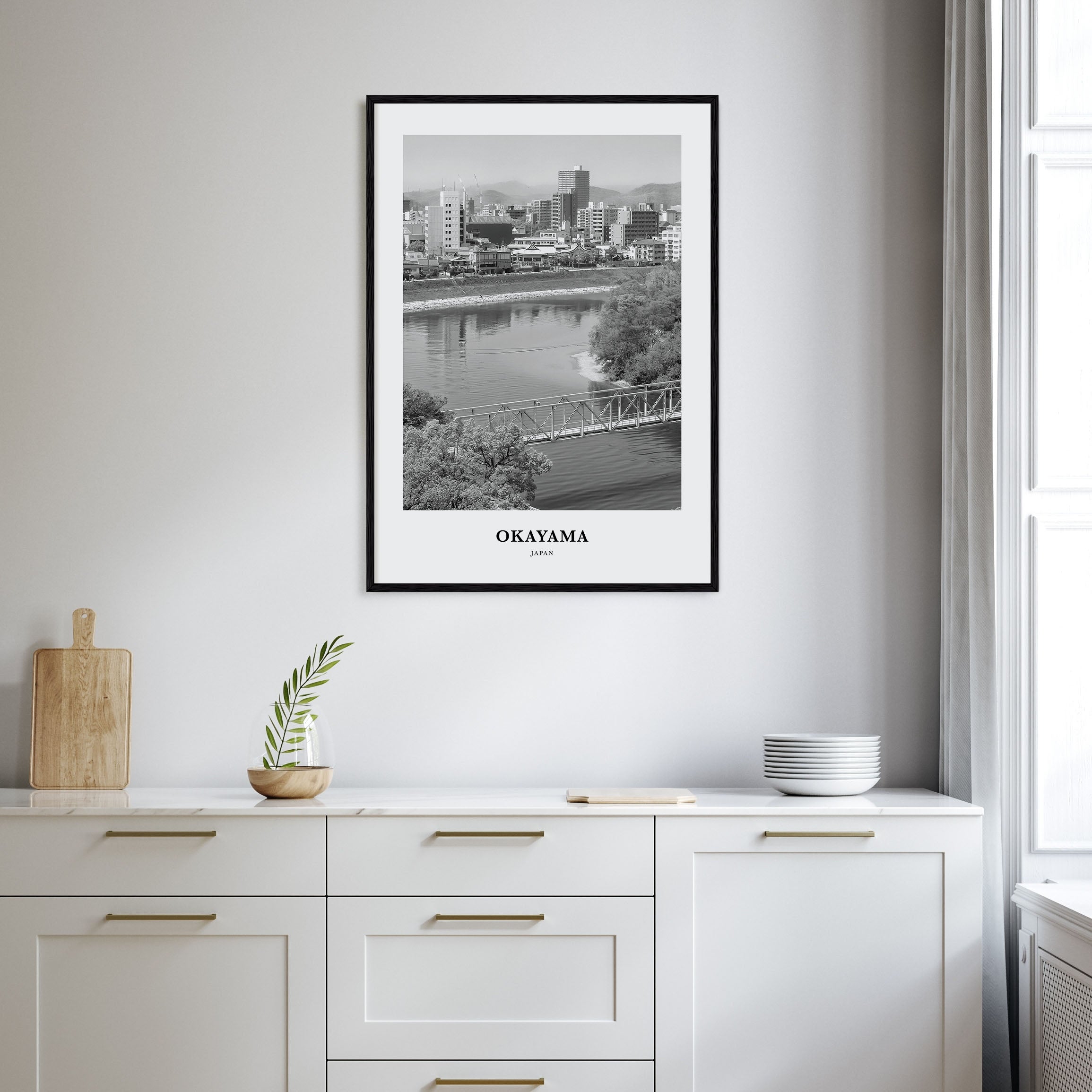 Okayama Portrait B&W Poster