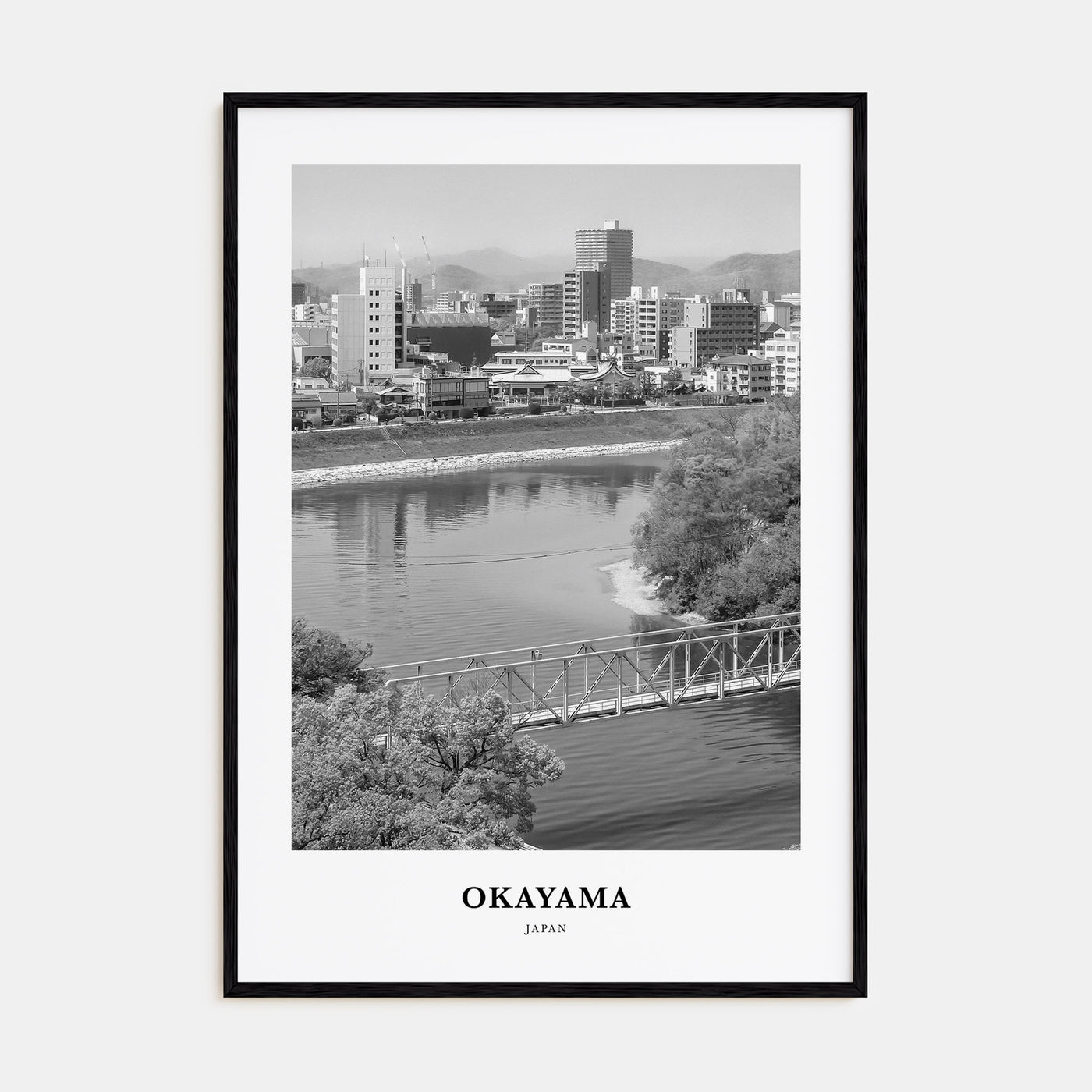 Okayama Portrait B&W Poster