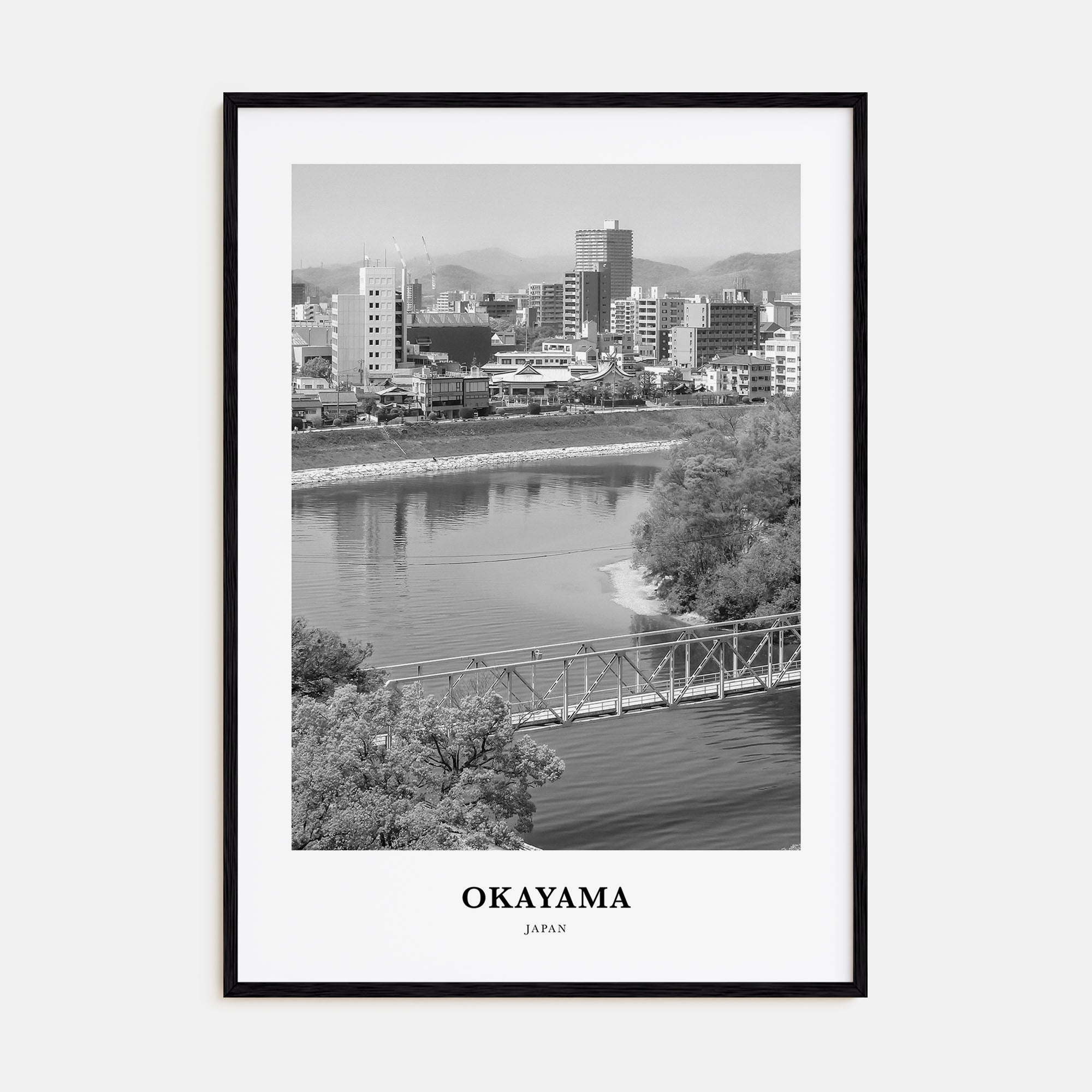 Okayama Portrait B&W Poster