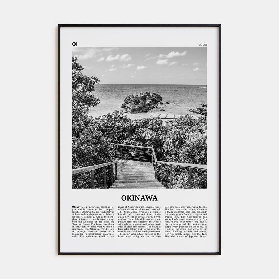 Okinawa Travel B&W Poster
