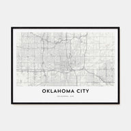 Oklahoma City Map Landscape Poster