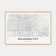 Oklahoma City Map Landscape Poster