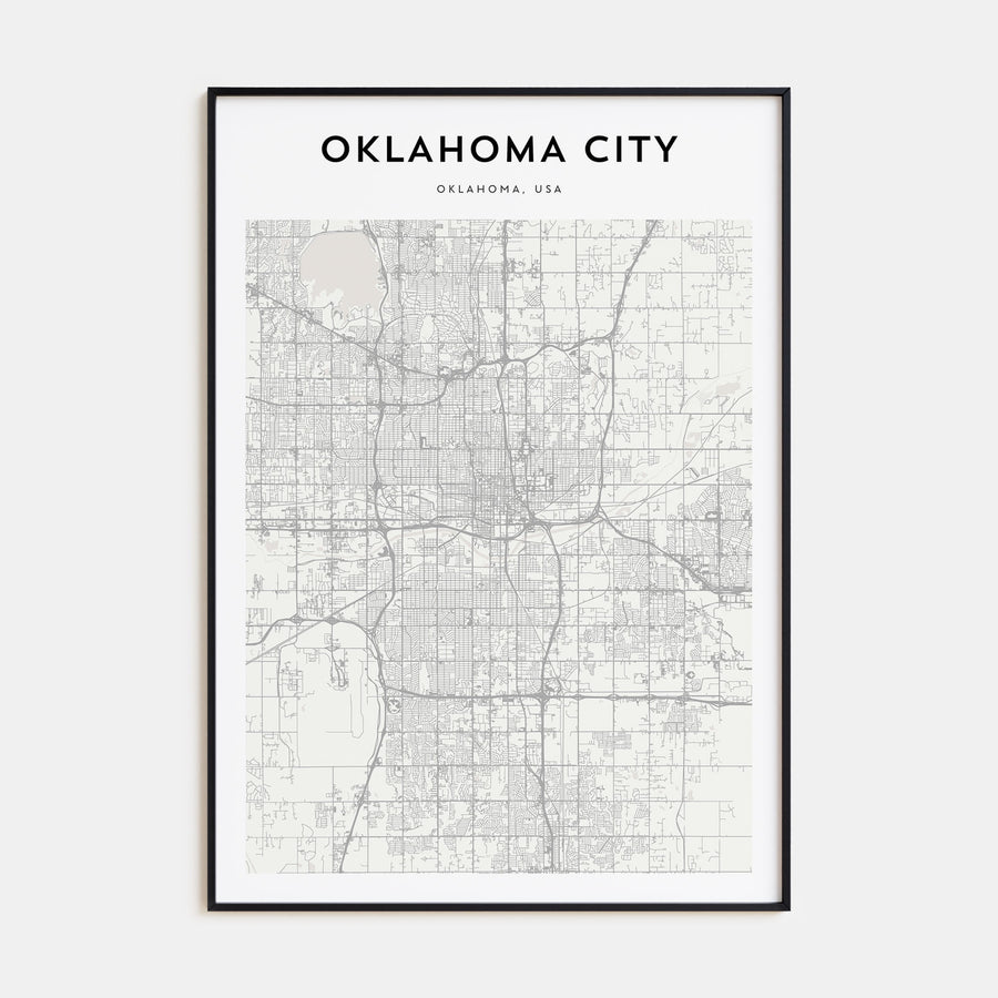 Oklahoma City Map Portrait Poster