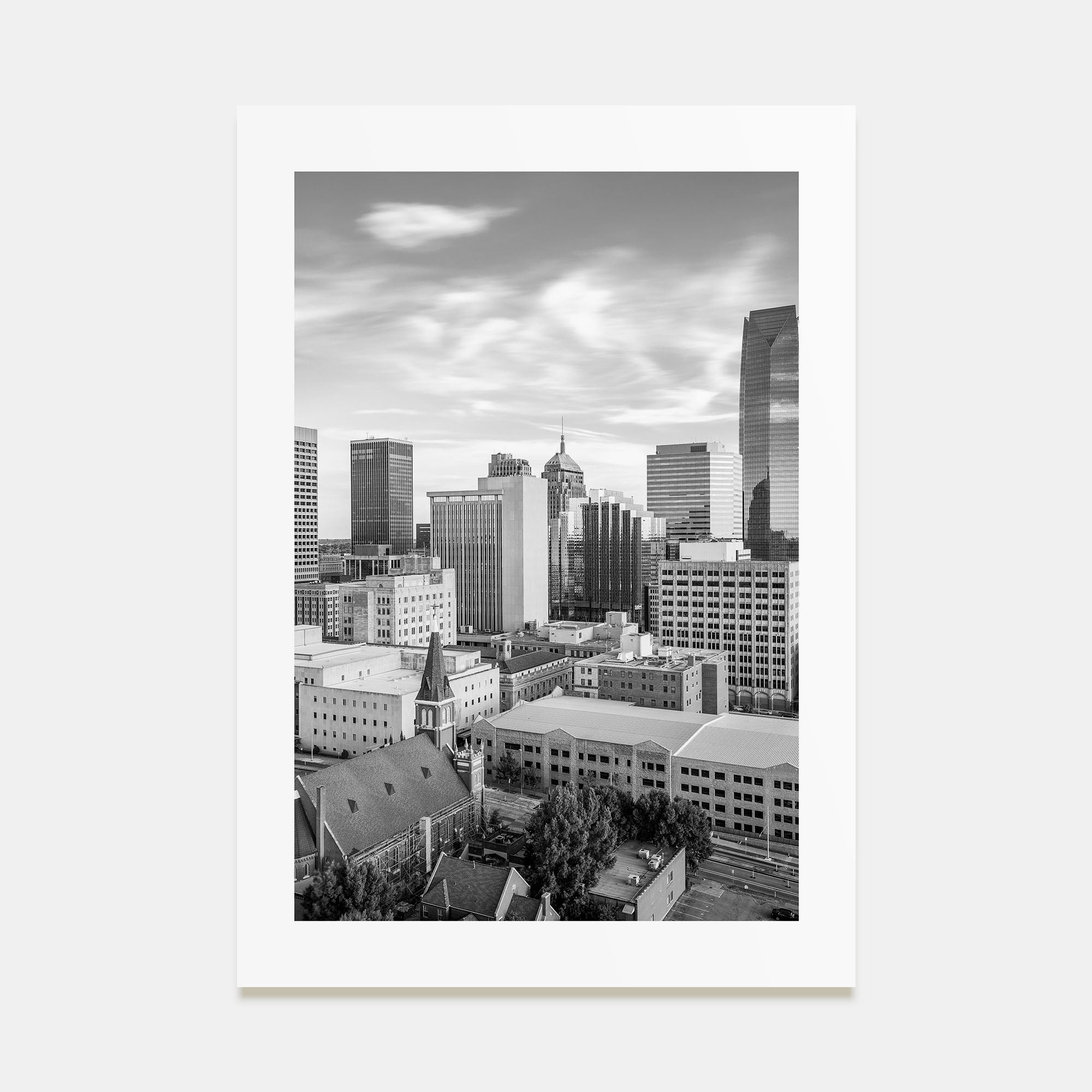 Oklahoma City Photo B&W Poster