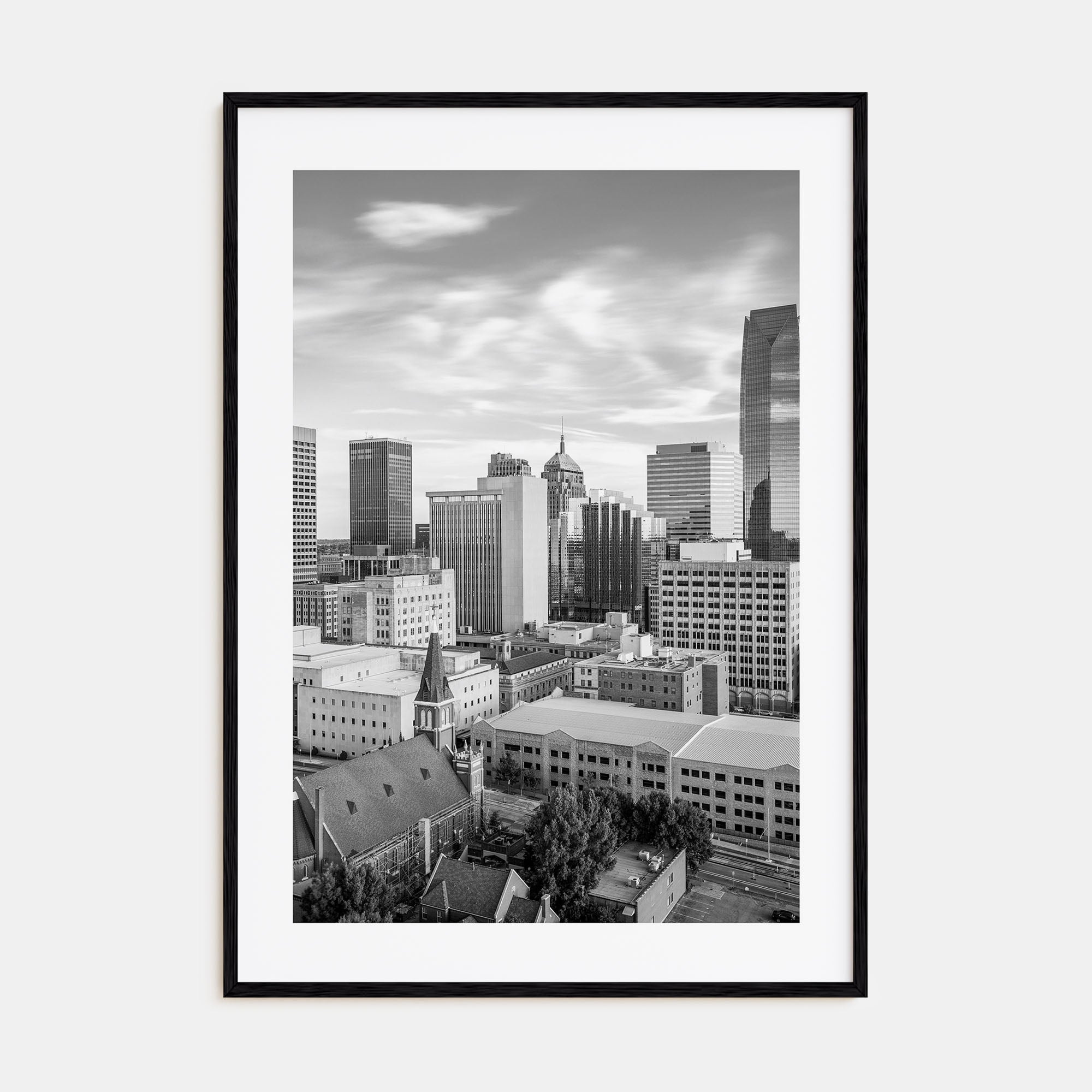 Oklahoma City Photo B&W Poster