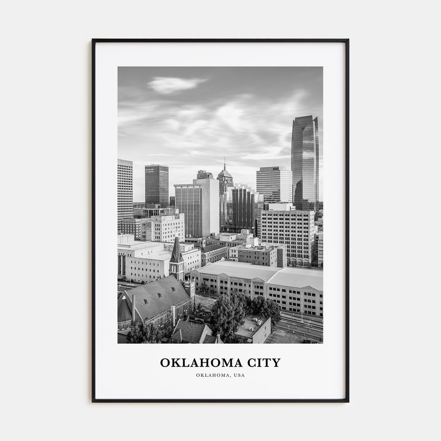 Oklahoma City Portrait B&W No 1 Poster