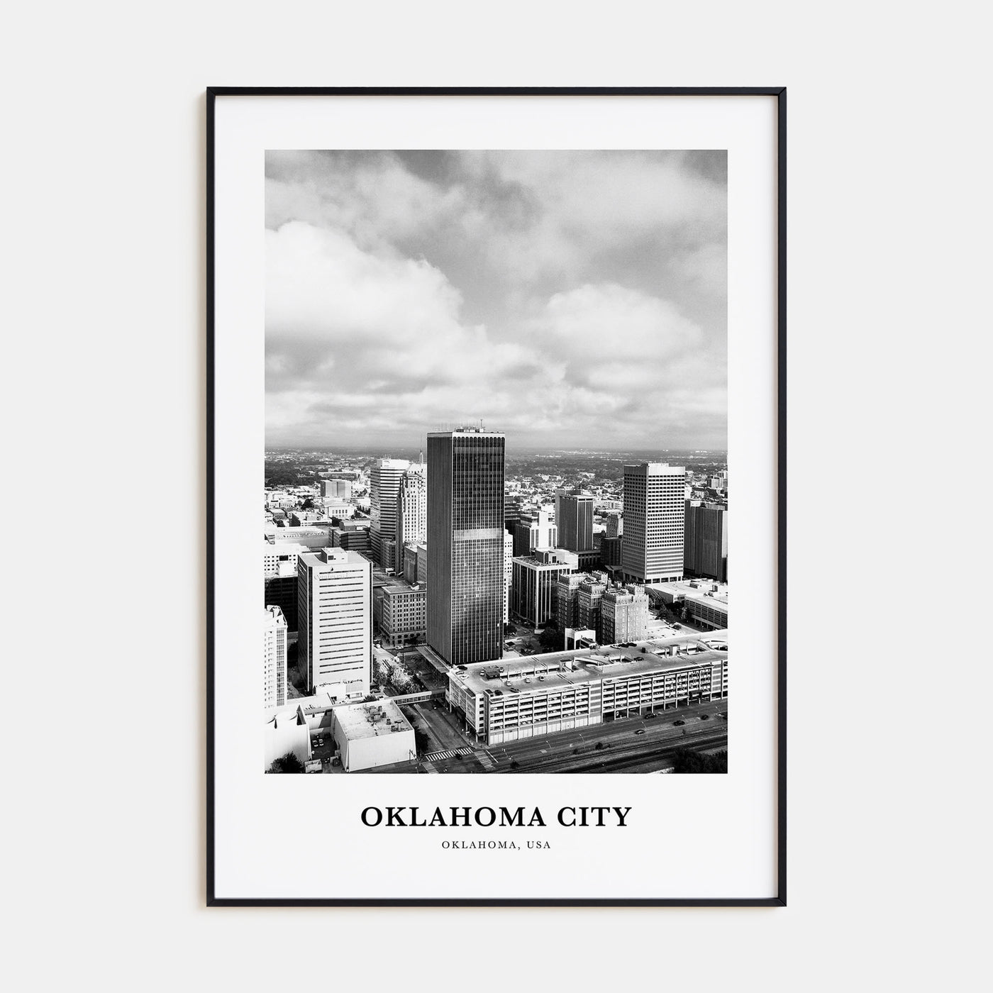 Oklahoma City Portrait B&W No 2 Poster