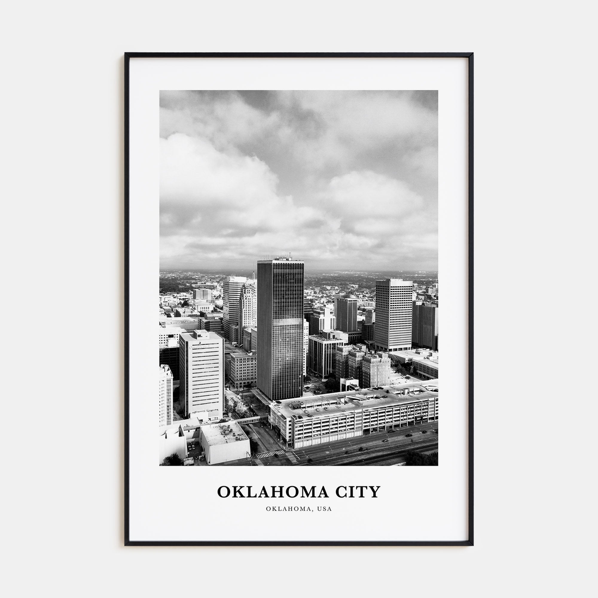 Oklahoma City Portrait B&W No 2 Poster