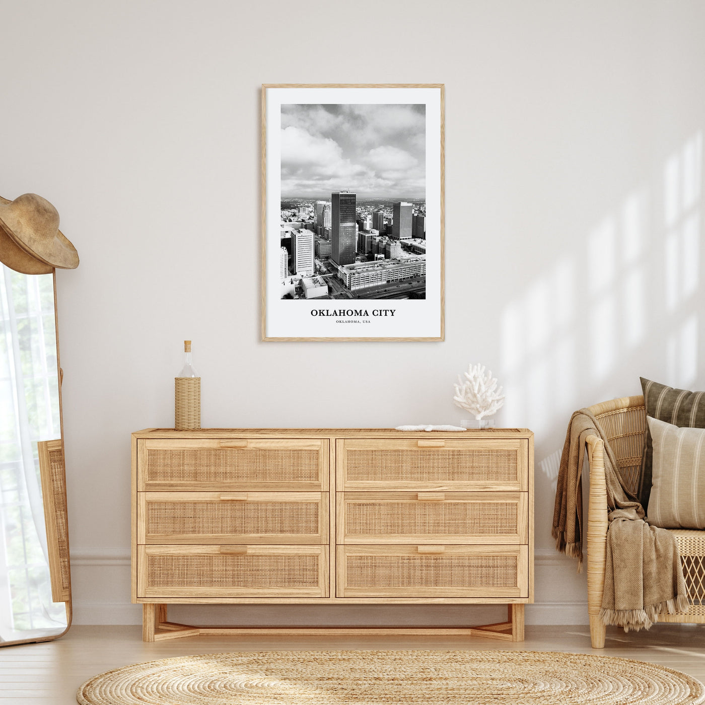 Oklahoma City Portrait B&W No 2 Poster