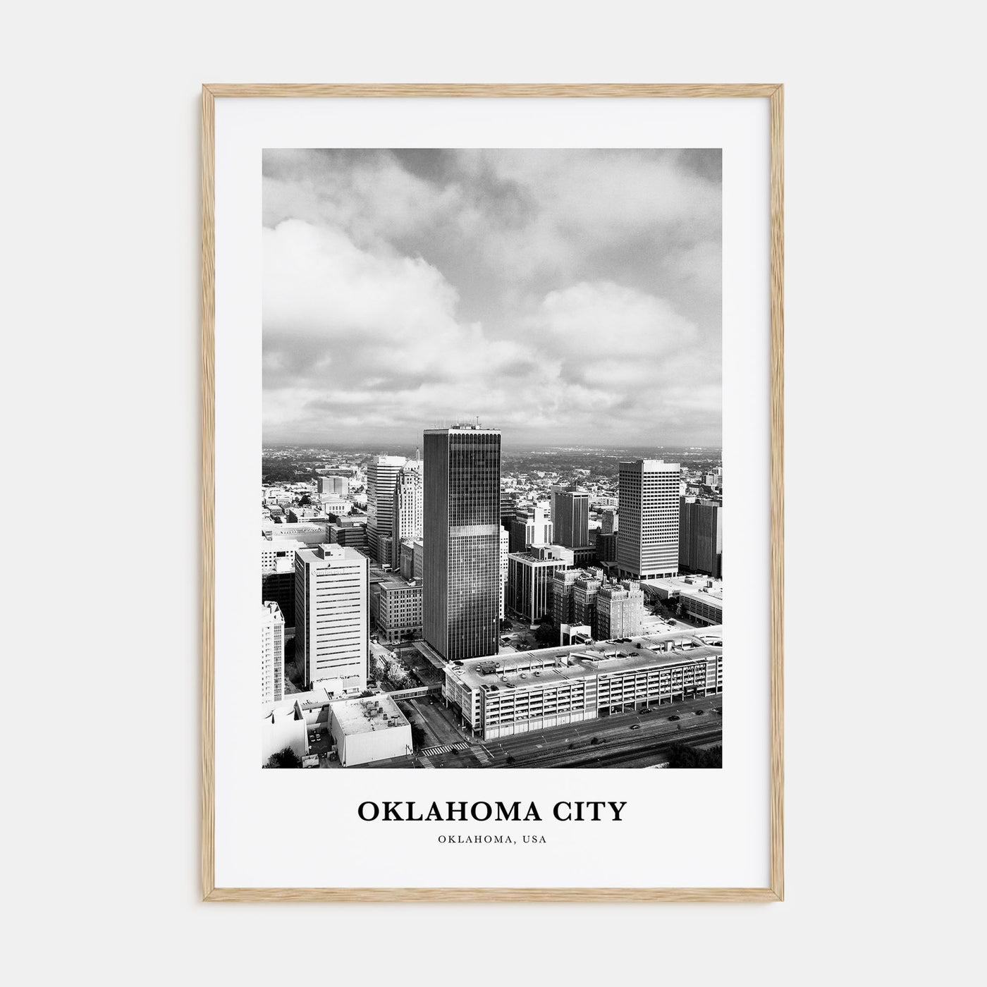 Oklahoma City Portrait B&W No 2 Poster