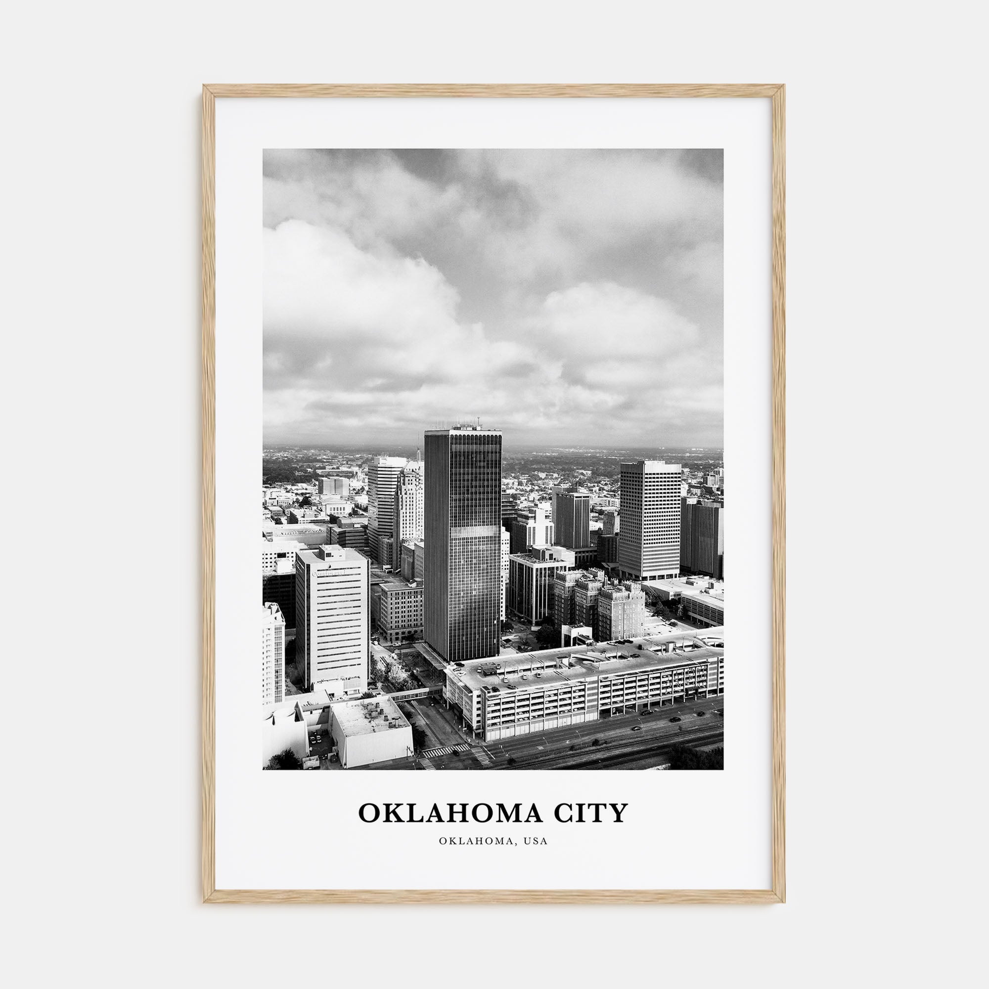 Oklahoma City Portrait B&W No 2 Poster