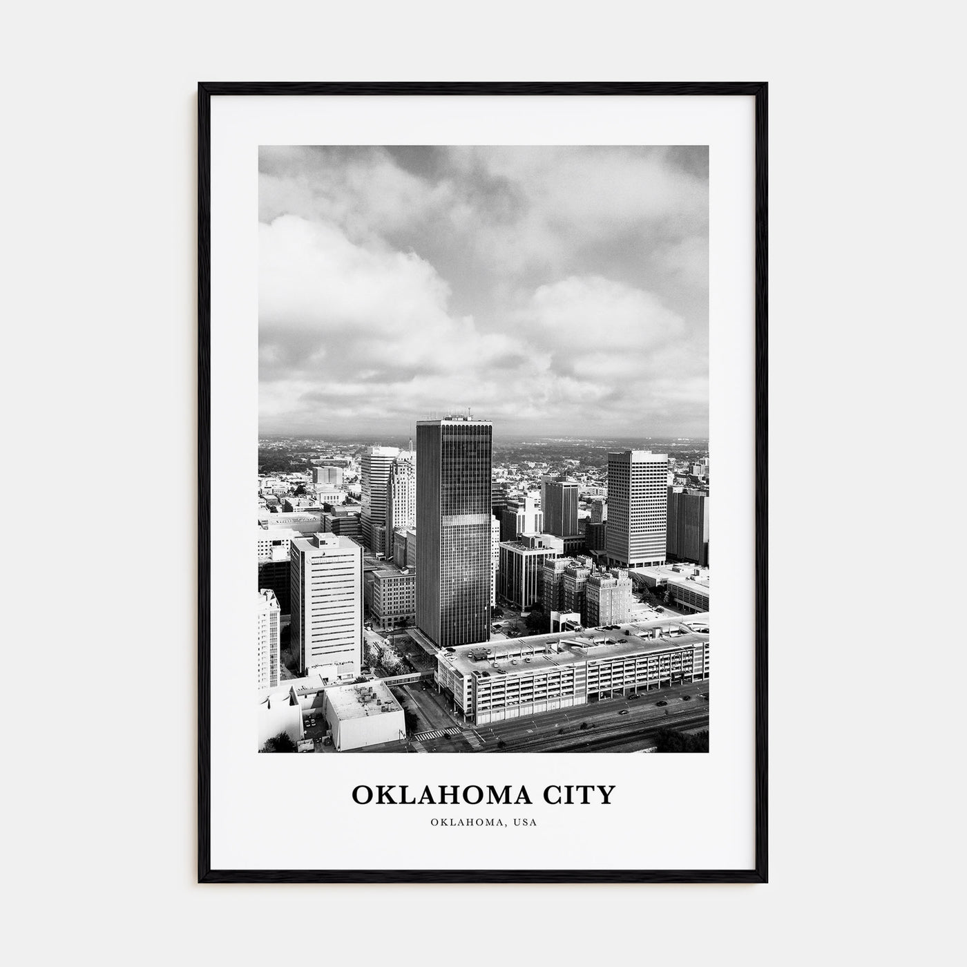 Oklahoma City Portrait B&W No 2 Poster