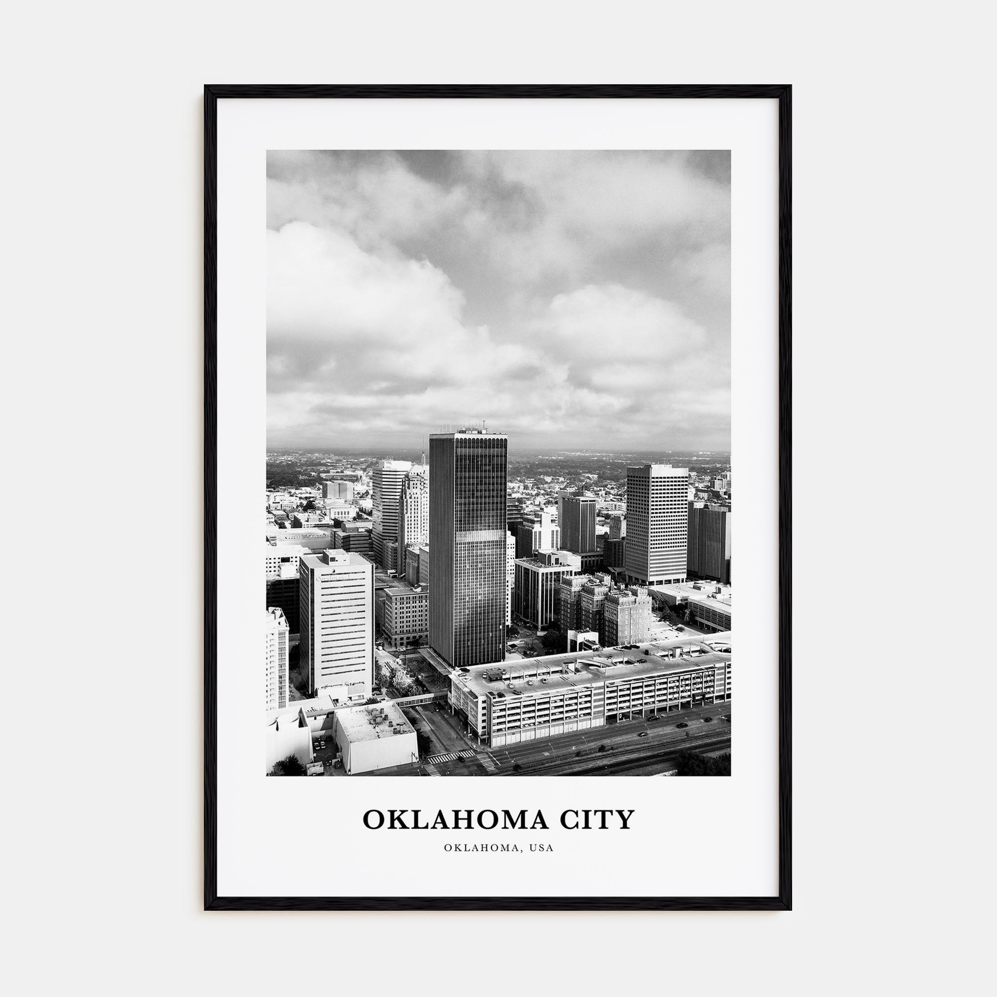 Oklahoma City Portrait B&W No 2 Poster