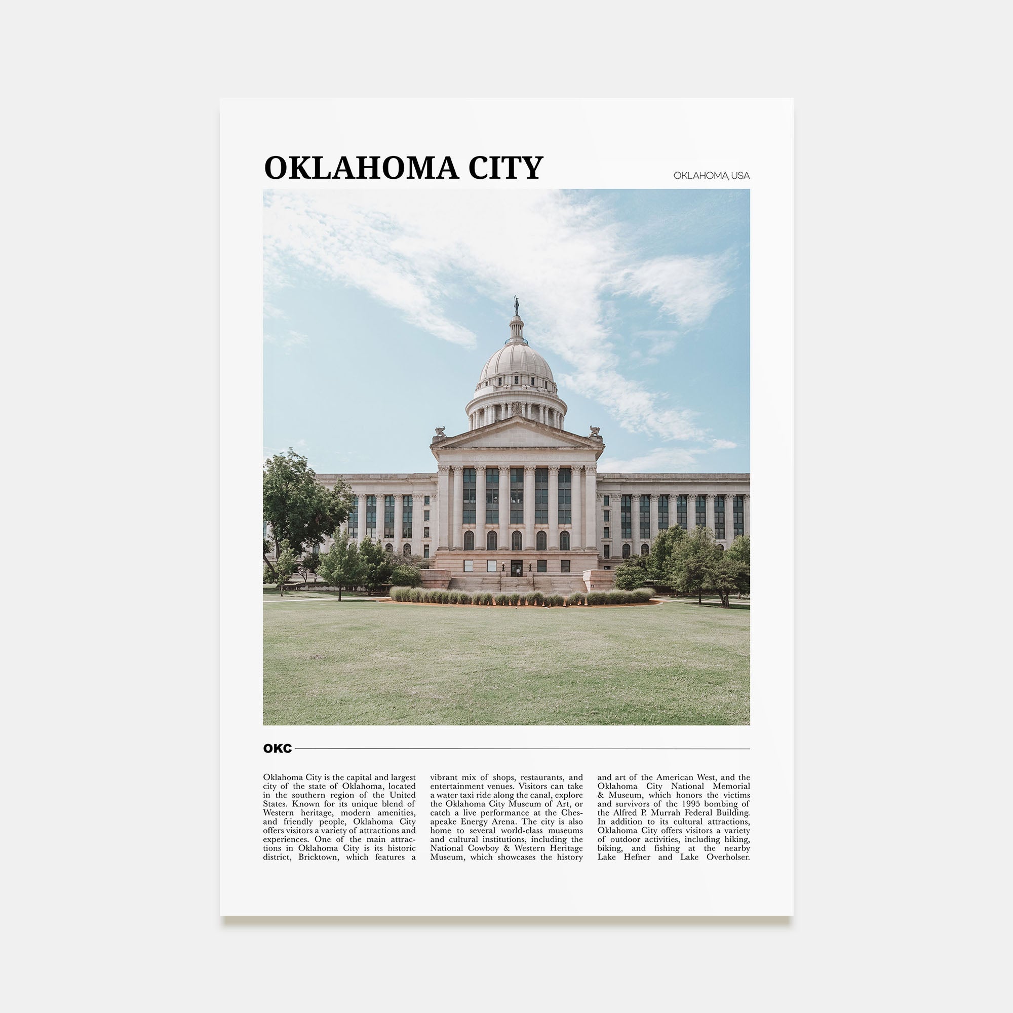 Oklahoma City Travel Color No 2 Poster