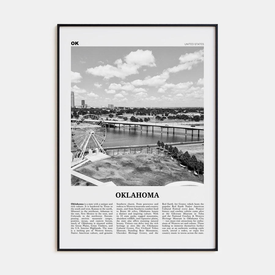 Oklahoma Travel B&W No 1 Poster
