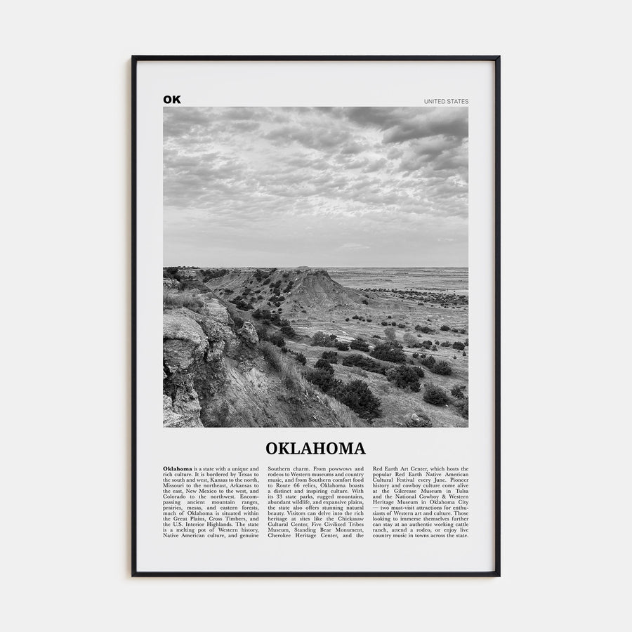 Oklahoma Travel B&W No 2 Poster