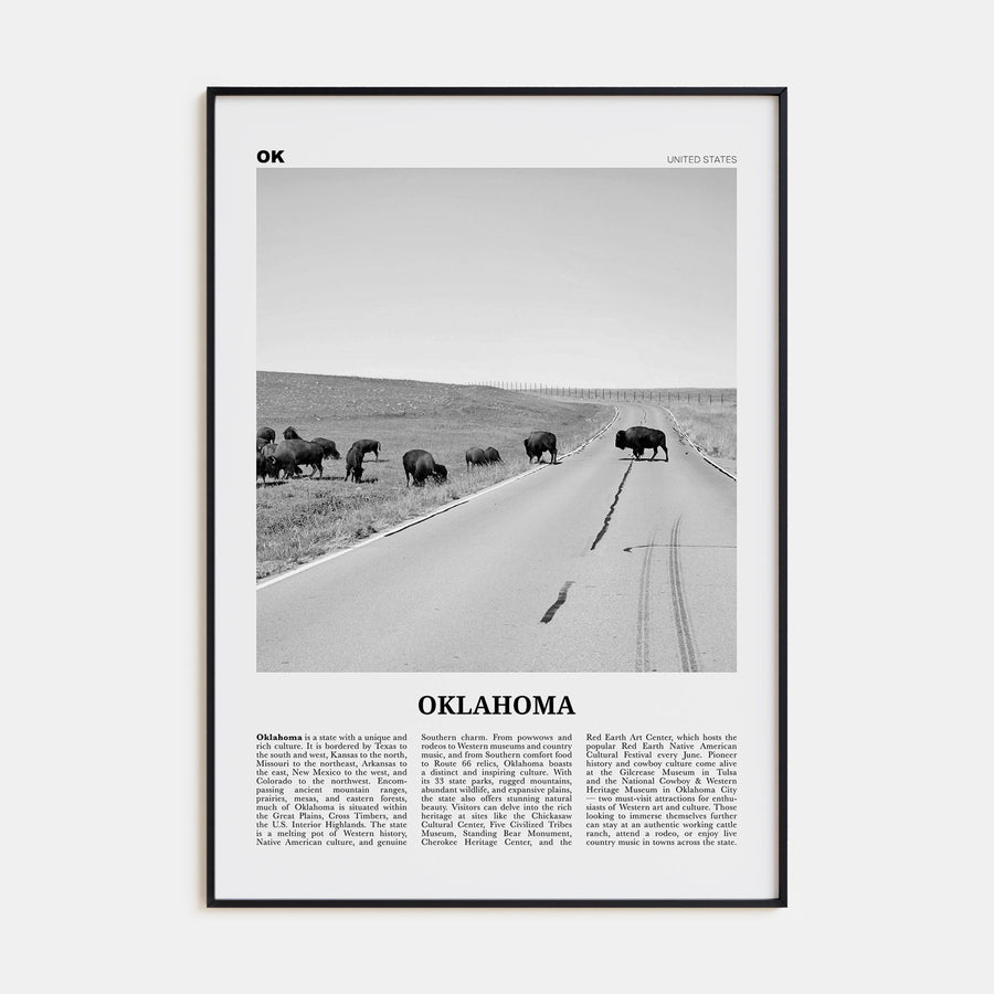 Oklahoma Travel B&W No 3 Poster