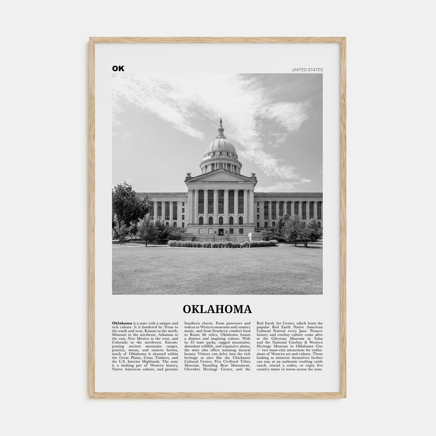 Oklahoma Travel B&W No 4 Poster