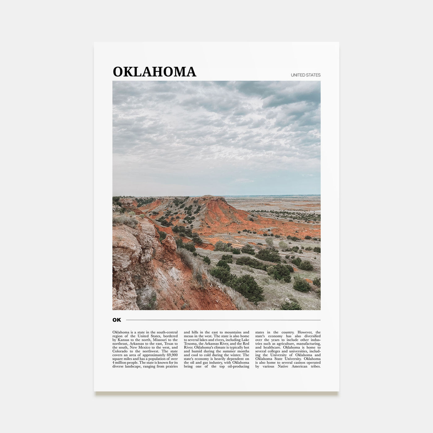 Oklahoma Travel Color Poster